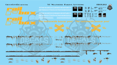 Railbox RBOX Weathered Lettering 50' Boxcar HO Scale Decal Set