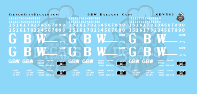 Green Bay &amp; Western Ballast Car Decals S Scale