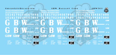 Green Bay & Western Ballast Car Decals S Scale