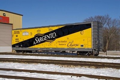 Wisconsin &amp; Southern Railroad Evans Double Plug Door Boxcar Sargento Cheese G Scale