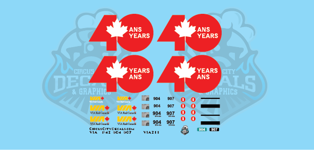 VIA Canada 40 P42 HO Scale 904 907