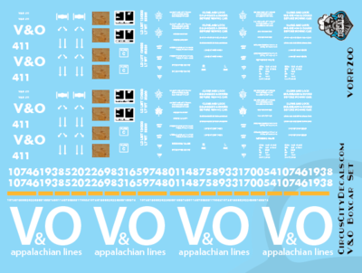 V&amp;O Virginian and Ohio Railroad Boxcar Set N scale