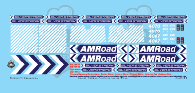 AMRoad Silver Streak Movie Train Decals Navy Blue N Scale