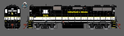 Chesapeake &amp; Indiana Railroad GP38-2 5115 GPM 815 HO Scale