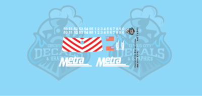 Metra METX E8A HO Scale Decal Set