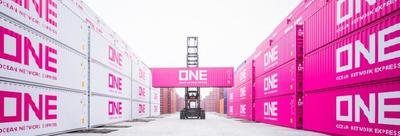 ONE Ocean Network Express 40' Intermodal Container Pink &amp; White HO Scale