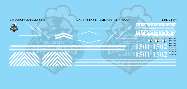 Lake State Railway MP15 Locomotive Decals HO Scale