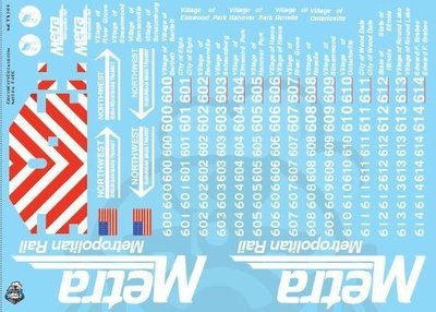 Metra METX F40C O Scale Decal Set