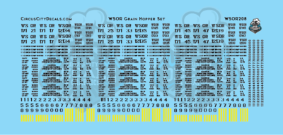 Wisconsin & Southern Railroad Covered Hopper Decal Set WSOR