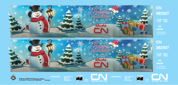 Canadian National CN Holiday Hopper S Scale Decal Set