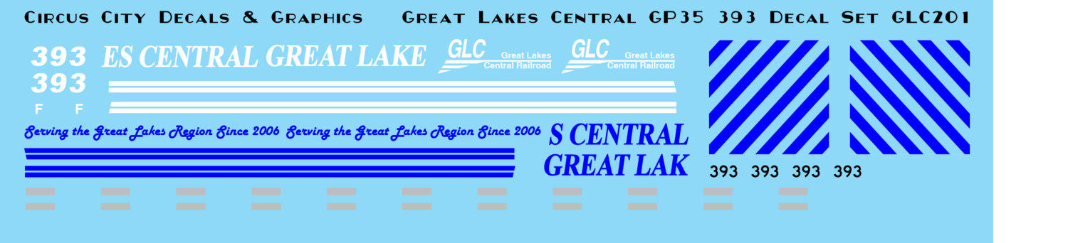 Great Lakes Central GP35 393 HO Scale decals