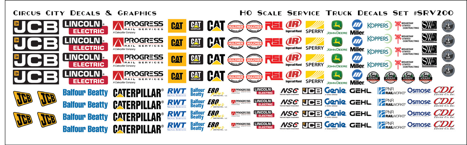 Service Vehicle MOW Door Logos  HO Scale Vehicles