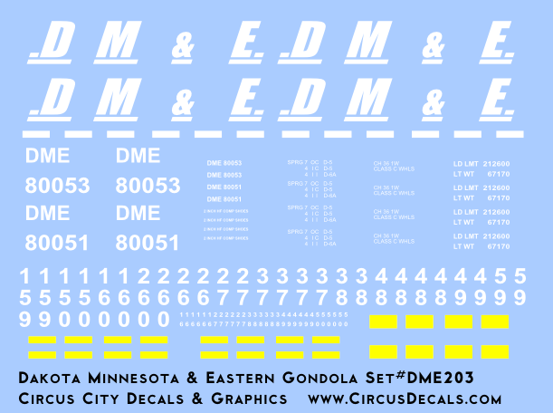 Dakota, Minnesota & Eastern Gondola Decals DM&E