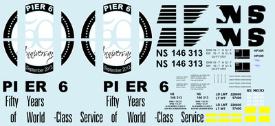 NS Norfolk Southern Pier 6 HO scale Hopper Decals