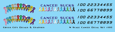 Cancer Sucks Decal Set N Scale