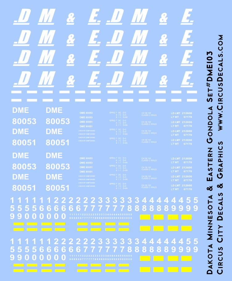 Dakota, Minnesota & Eastern Gondola Decals DM&E