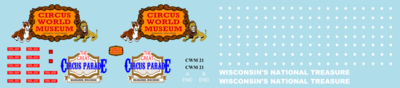 Circus World Museum Caboose Decals HO Scale