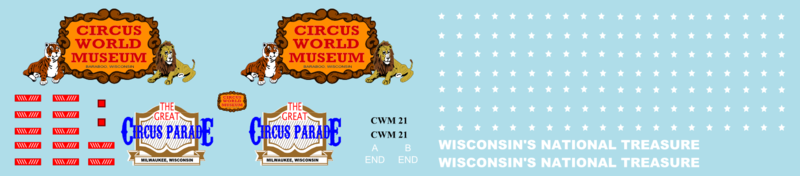 Circus World Museum Caboose Decals 1:48 O Scale