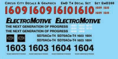 EMD T4 Tier 4 Locomotive Decal Set BNSF UP Union Pacific