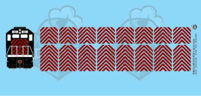 EMD Chevrons GP SD Dk Red Montana Rail Link Style HO Scale Decals