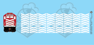 EMD Chevrons GP SD White Style 3 HO Scale Decals