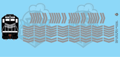 EMD Chevrons GP SD Gray Style 4 HO Scale Decals
