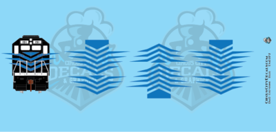 EMD Chevrons GP SD Blue Style 7 HO Scale Decals