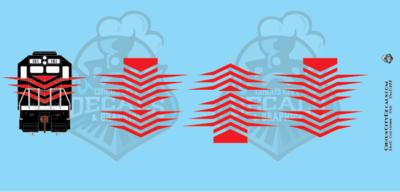EMD Chevrons GP SD Red Style 7 HO Scale Decals