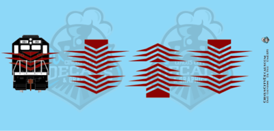 EMD Chevrons GP SD Dk Red Style 7 HO Scale Decals