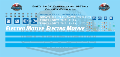 EMDX GMDX Demonstrator SD70ace N 1:160 Scale Decal Set
