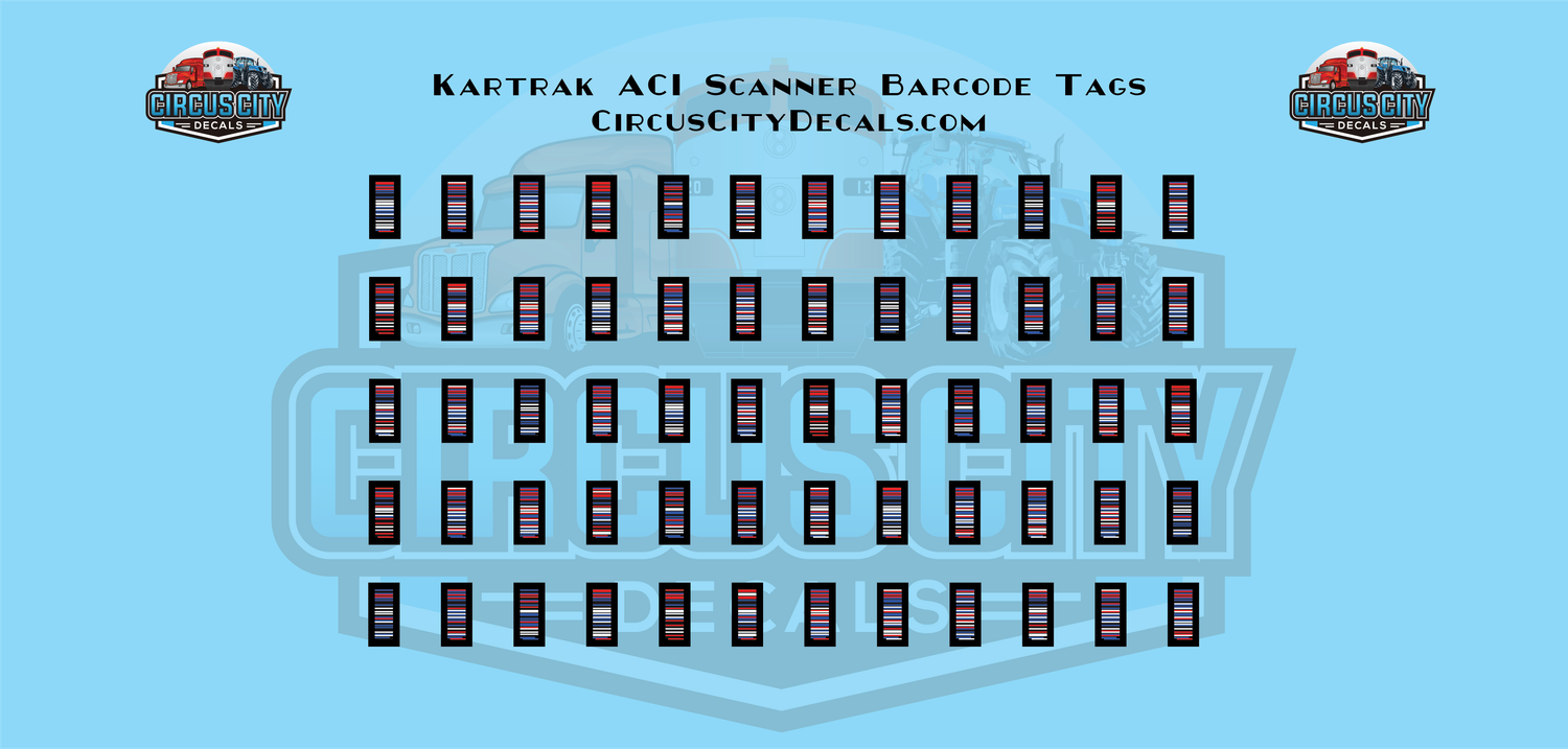 Kartrak ACI Scanner Barcode Tags HO 1:87 Scale Decal Set