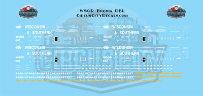 Wisconsin &amp; Southern Brown RBL Boxcar 50' Decal Set HO 1:87 Scale