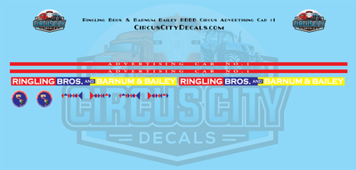 Ringling Bros. &amp; Barnum Bailey RBBB Circus Advertising Car #1 Decals N 1:160 Scale
