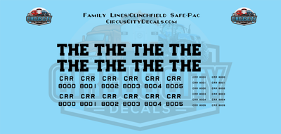 Family Lines/Clinchfield Safe-Pac HO 1:87 Scale Decal Set