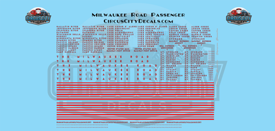 Milwaukee Road Hiawatha Passenger O 1:48 Scale Decal Set