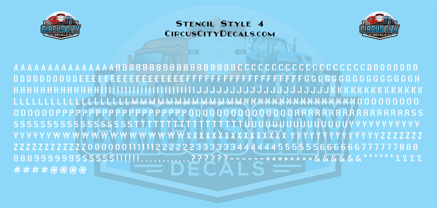 Stencil #4 Alphabet Letters &amp; Numbers 1/16" 1/8" 3/16" 1/4" Water Slide Decal Set, Color: White, Size: 1/16" Tall
