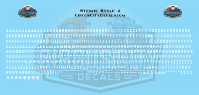Stencil #4 Alphabet Letters &amp; Numbers 1/16" 1/8" 3/16" 1/4" Water Slide Decal Set
