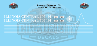 Illinois Central IC E9 HO Scale Decal Set