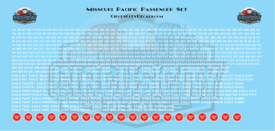 Missouri Pacific MOPAC Passenger N 1:160 Scale Decal Set