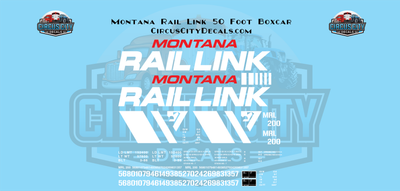 Montana Rail Link 50' Boxcar G 1:29 Scale Decal Set