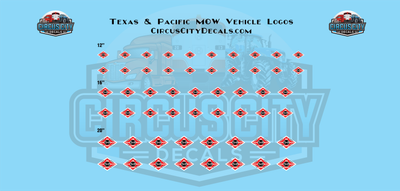 Texas &amp; Pacific MOW Truck Vehicle HO 1:87 Scale Decal Set