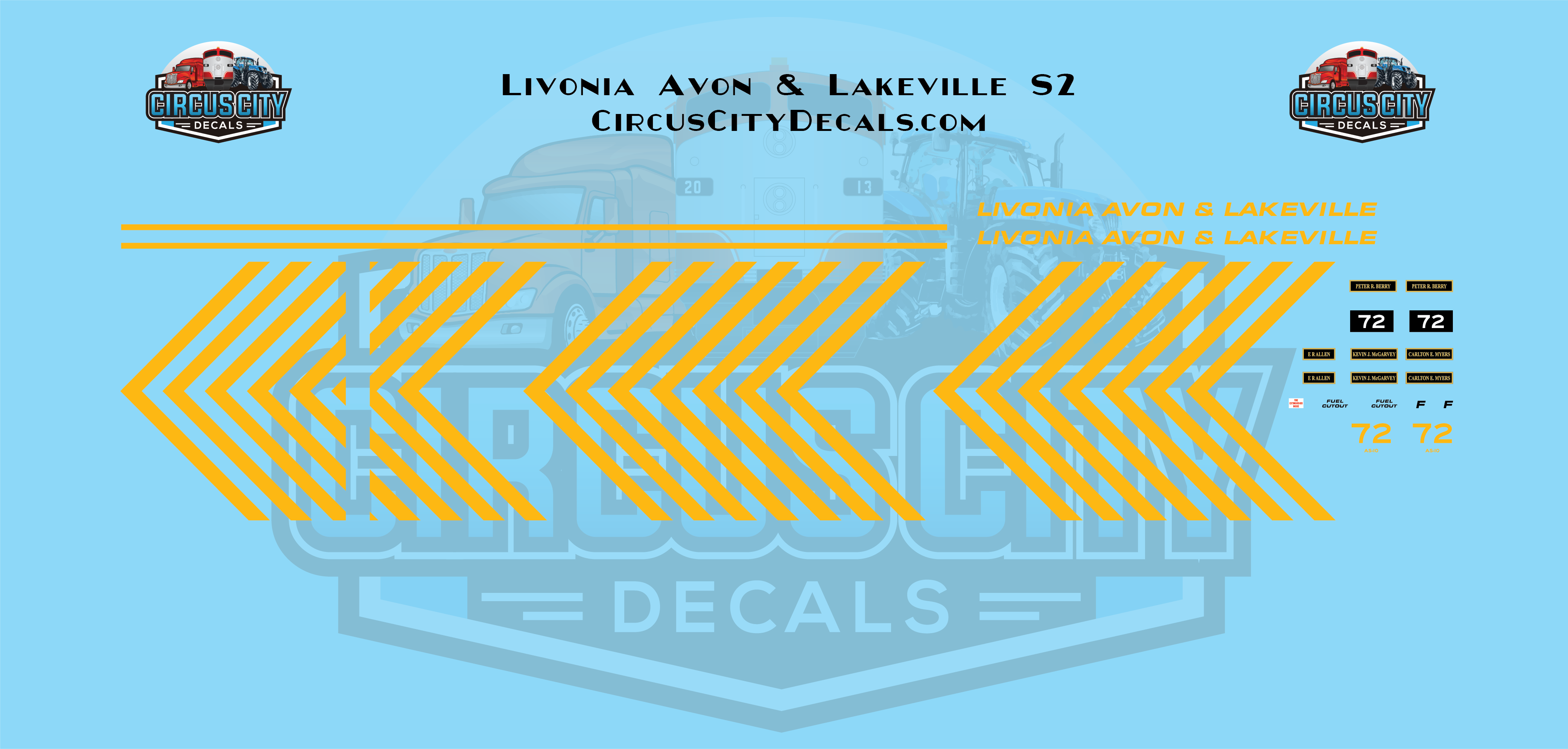 Livonia Avon & Lakeville S2 HO 1:87 Scale Decal Set img