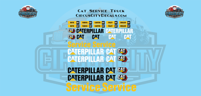 Caterpillar Cat Service MOW Truck Vehicle 1:25 Scale Decal Set