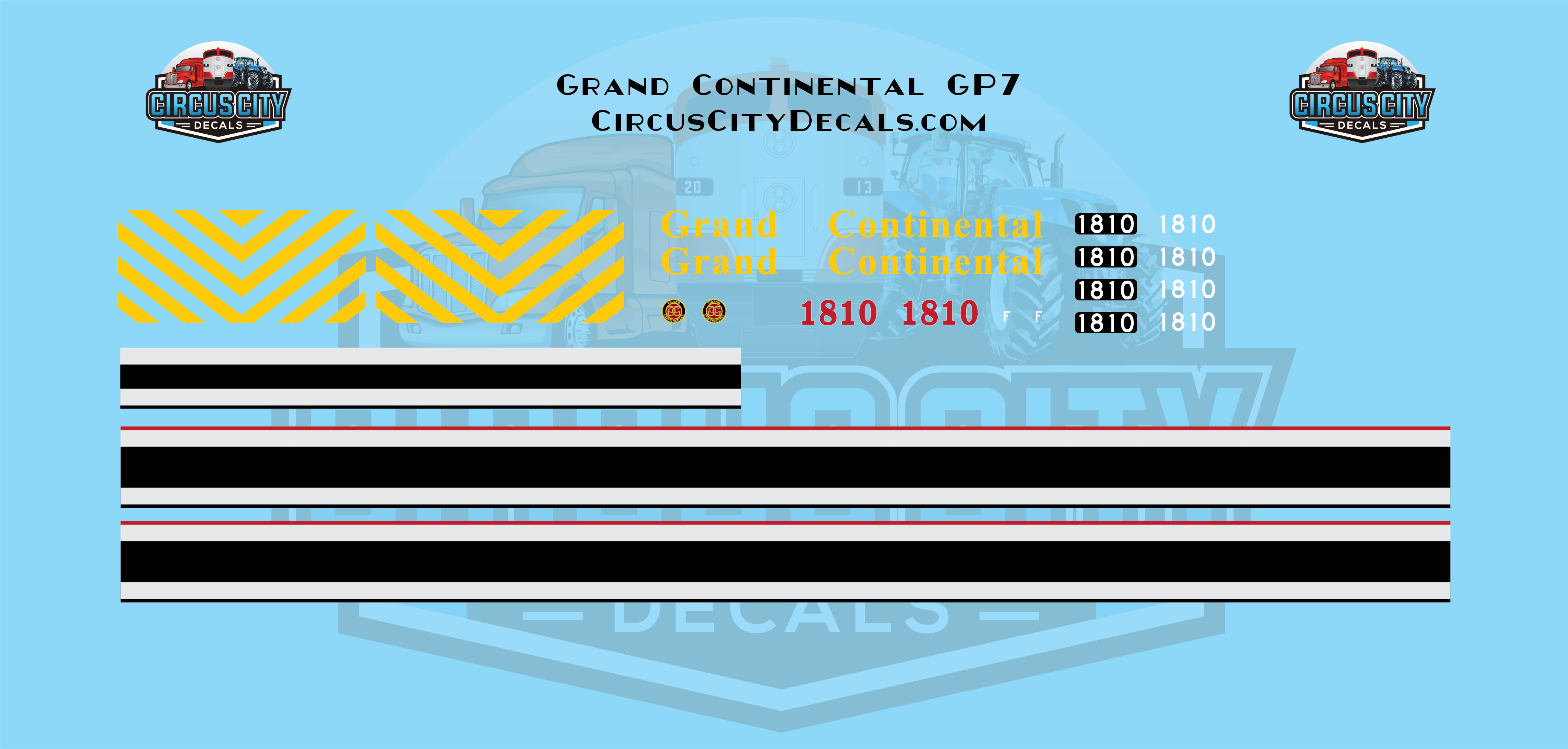 Grand Continental GP7 1810 Under Siege 2 Movie Train Decal Set 1:87 HO Scale img