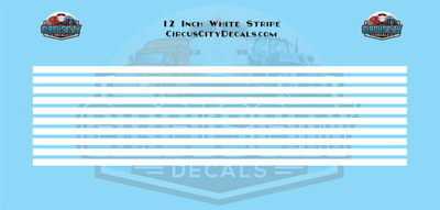 12 Inch White Stripes 1:87 HO Scale