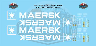 Maersk Container 40' N 1:160 Scale Decal Set