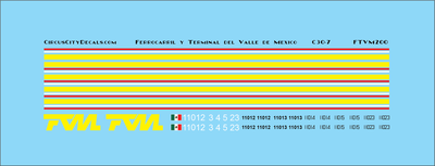 FTVM C30-7 Ferrocarril y Terminal del Valle de Mexico N 1:160 scale Decal Set