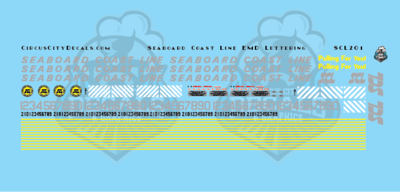 Seaboard Coast Line EMD Lettering N 1:160 Scale Decal Set