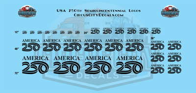 USA 250th Semiquincentennial Logos HO 1:87 Scale