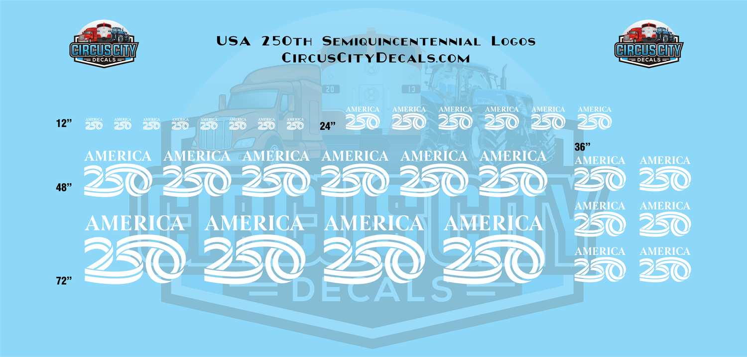 USA 250th Semiquincentennial Logos HO 1:87 Scale